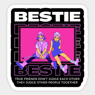 Black Purple Dark Cartoon Best Friend Sticker